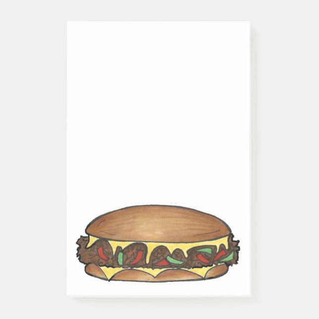 Philadelphia Philly Cheese Steak Sandwich Post Its Post-it Notes (Front)