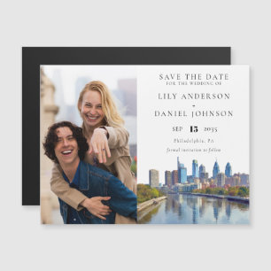 Philadelphia Photo Wedding Save The Date Magnetic Invitation