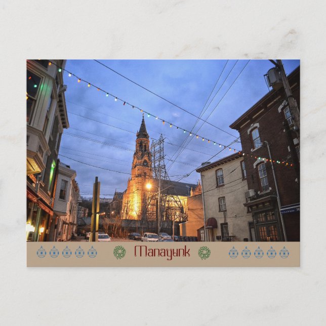 Philadelphia Postcard-Manayunk-Church Christmas Holiday Postcard (Front)