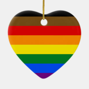 Philadelphia Pride Flag LGBTQ Ceramic Tree Decoration