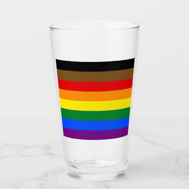 Philadelphia Pride Flag LGBTQ Glass (Front)