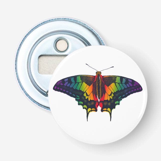 Philadelphia Rainbow Pride Flag Swallowtail Bottle Opener (Front)