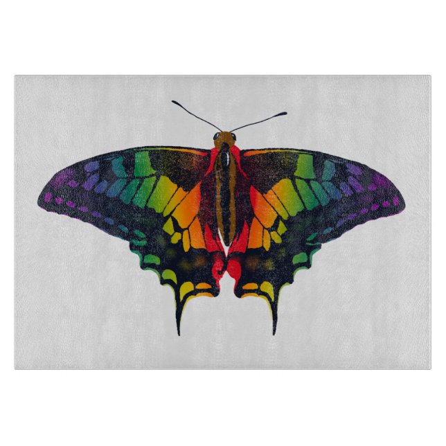 Philadelphia Rainbow Pride Flag Swallowtail Cutting Board (Front)