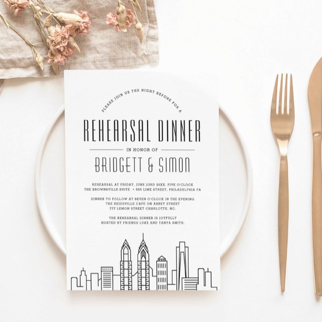 Philadelphia Rehearsal Dinner | Skyline Invite (Creator Uploaded)