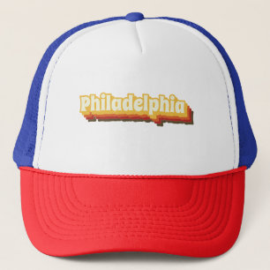 Philadelphia Retro Vintage Text Trucker Hat