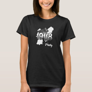 Philadelphia Silhouette with Zip Code 19118 and Li T-Shirt