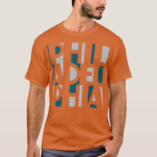 PHILADELPHIA SILVER MIDNIGHT GREEN WORD ART PHILLY T-Shirt