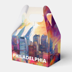 Philadelphia Skyline Abstract Art Favour Box