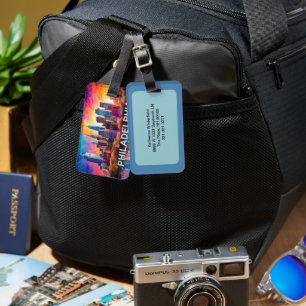 Philadelphia Skyline Abstract Art Luggage Tag
