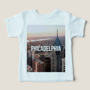 Philadelphia Skyline Aerial View Typography Urban