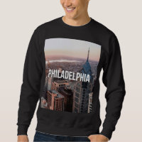 Philadelphia Skyline Aerial View Typography Urban