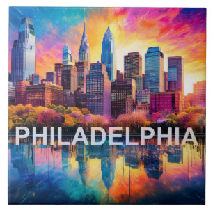 Philadelphia Skyline Art Tile