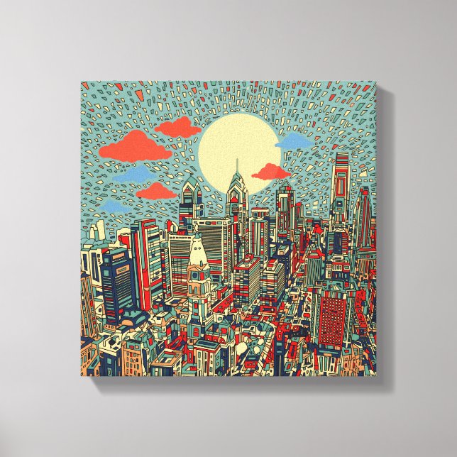 philadelphia skyline canvas print (Front)