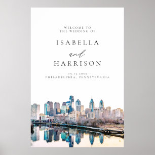 PHILADELPHIA Skyline Destination Wedding Welcome Poster