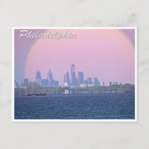 Philadelphia Skyline From Bucks County Postcard