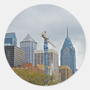 Philadelphia Skyline from the River Walk Classic Round Sticker