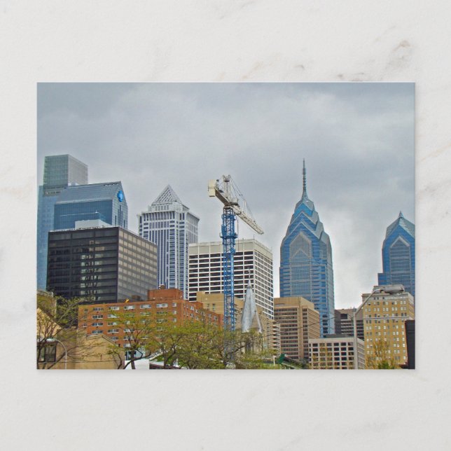 Philadelphia Skyline from the River Walk Postcard (Front)