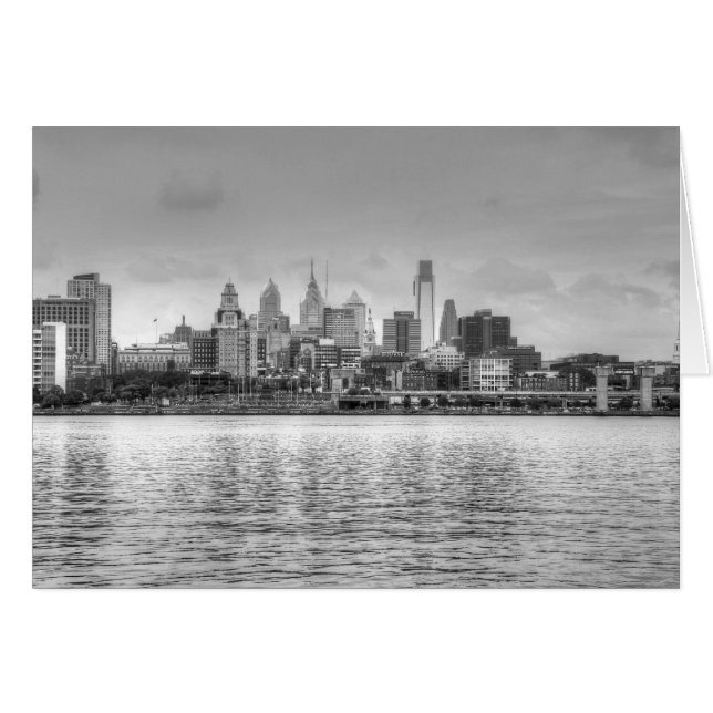 Philadelphia skyline in black and white (Front Horizontal)