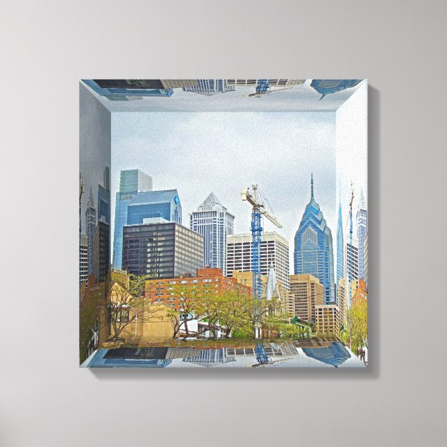 Philadelphia Skyline - Mirror Box Canvas Print (Front)