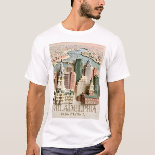 Philadelphia Skyline Modern Textured Cityscape T-Shirt