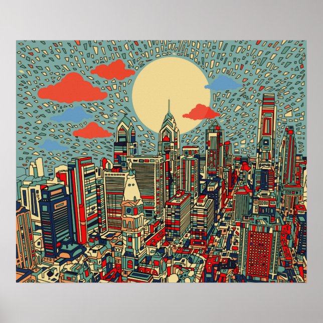 philadelphia skyline poster (Front)