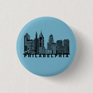 Philadelphia Skyline Silhouette 3 Cm Round Badge