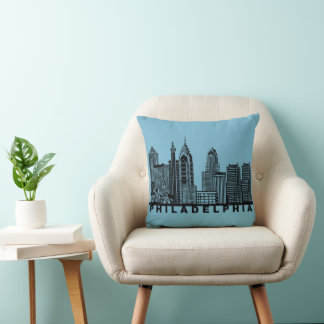 Philadelphia Skyline Silhouette  Cushion