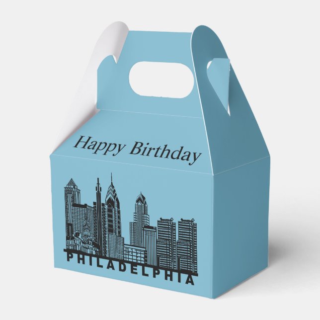 Philadelphia Skyline Silhouette  Favour Box (Front Side)