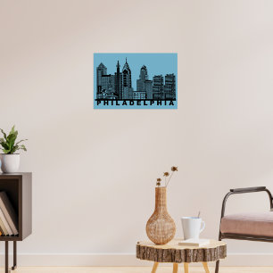 Philadelphia Skyline Silhouette  Poster