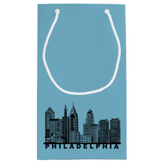 Philadelphia Skyline Silhouette  Small Gift Bag