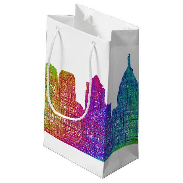 Philadelphia skyline small gift bag (Back Angled)