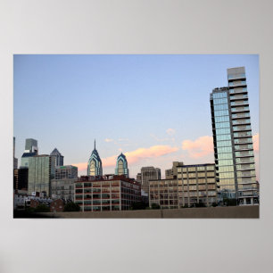 Philadelphia Skyline Sunset Photo Poster