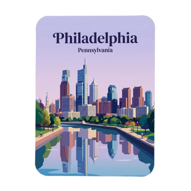 Philadelphia Skyline USA Magnet (Vertical)