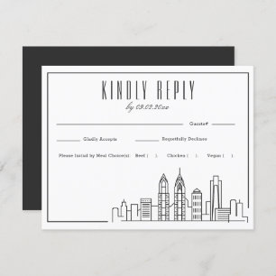 Philadelphia Skyline   Wedding RSVP + Meal Choice