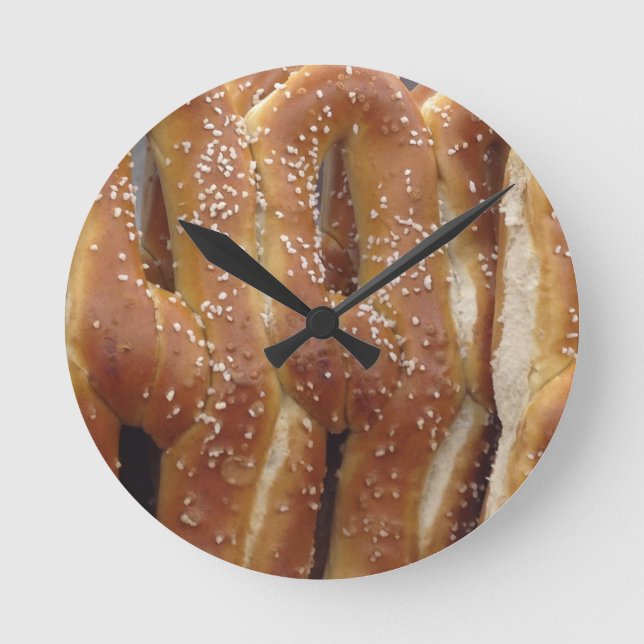 Philadelphia Soft Pretzels Round Clock (Front)
