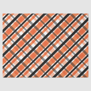 Philadelphia Sports Fan Orange Black White Plaid Tissue Paper
