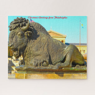 Philadelphia Street Scenes. Christmas Greetings Jigsaw Puzzle