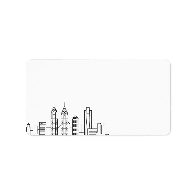 Philadelphia Stylised Skyline | Blank Label (Front)