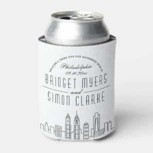 Philadelphia Stylised   Wedding Can Cooler