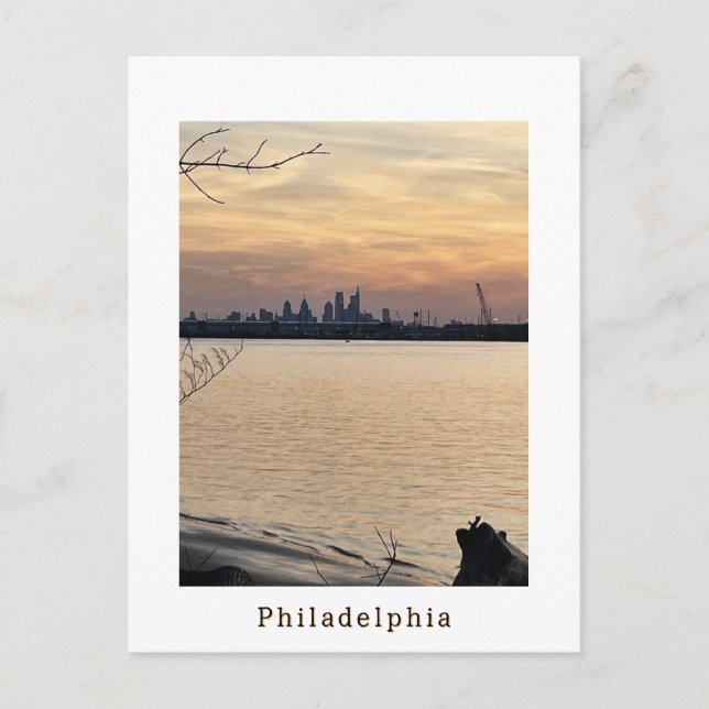 Philadelphia Sunset Photo Postcard (Front)