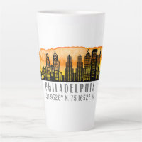 Philadelphia Sunset Skyline Map Coordinates