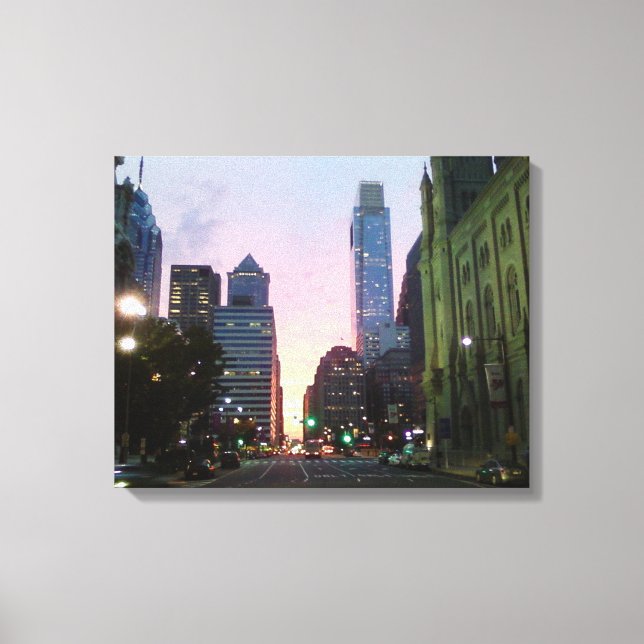 Philadelphia Sunset Wrapped Canvas Picture (Front)