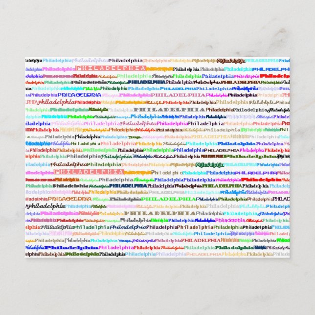 Philadelphia Text Design II Postcard (Front)