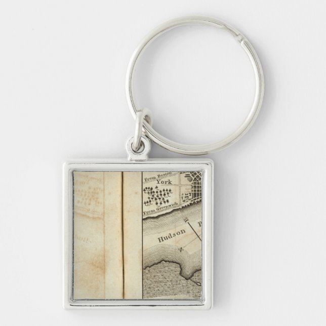 Philadelphia to New York Road Map Key Ring (Front)