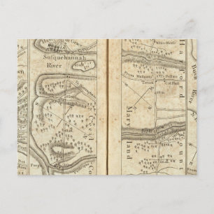 Philadelphia to Washington Road Map Postcard