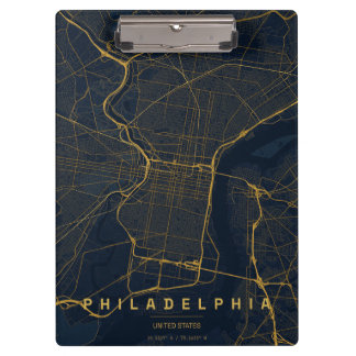 Philadelphia USA City Map Minimal Design Clipboard