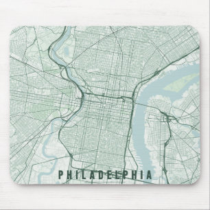 Philadelphia USA City Map Minimal Design Mouse Pad