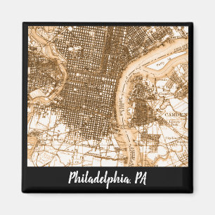 Philadelphia vintage map magnet