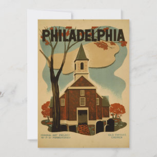 Philadelphia Vintage Poster Card