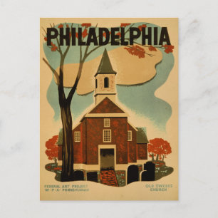 Philadelphia vintage poster postcard